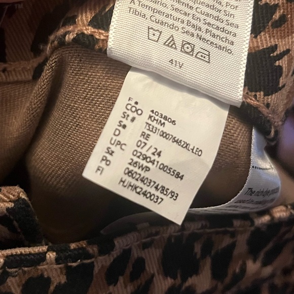 Terra & Sky Animal Print Straight Leg Waist Tan/black Pants NWT - Picture 8 of 8